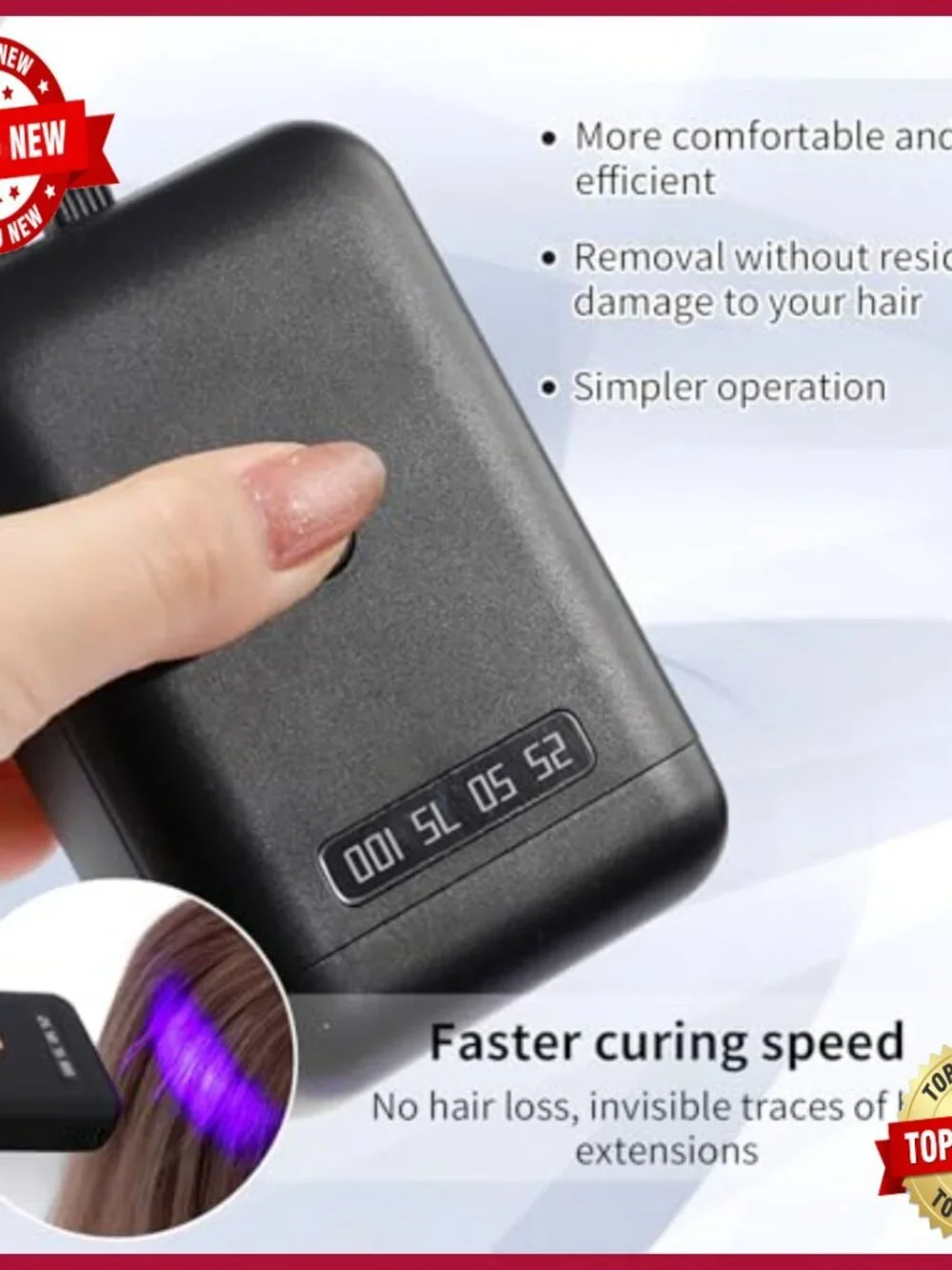 Portable UV Hair Extension Machine Fast Curing Lamp for Wig Extensions